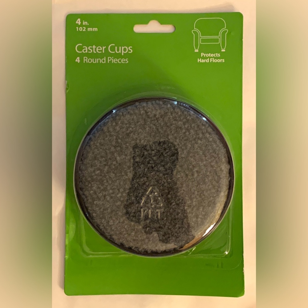 💥BOGO // 4-inch Carpet Bottom Caster Cups (4 pieces, round, gray/black)